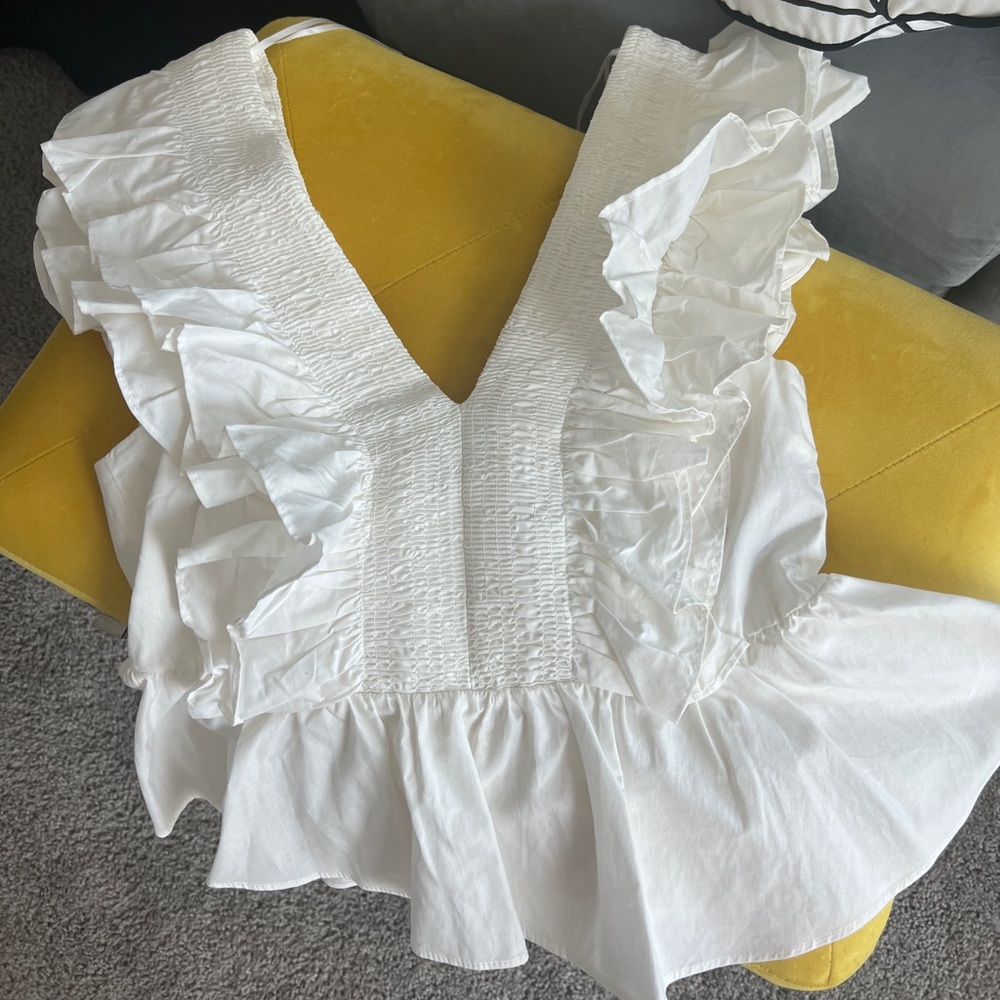 White blouse, never worn, size XS-S from H&M 100% cotton